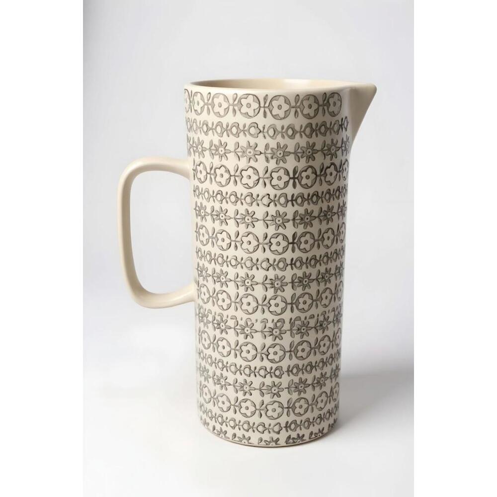 Bloomingville Kristina Blue Ceramic Pitcher with Handle – Water, Juice, Milk